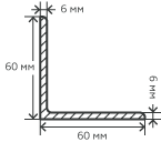 Уголок нерж. никельсодержащий 60х6