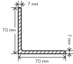 Уголок нерж. никельсодержащий 70х7