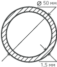 Труба нержавеющая сварная AISI 316T 50х1.5